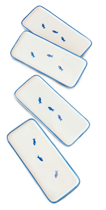 Zafferano Lido Rectangular Plate Set of 4 Fish