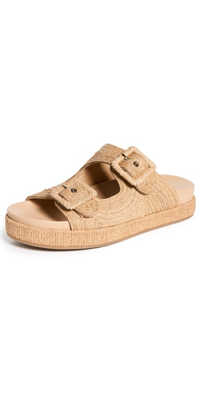 Aquazzura Vacanza Slide Flats Natural