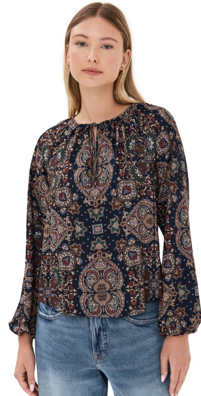 Veronica Beard Solay Top Navy Multi