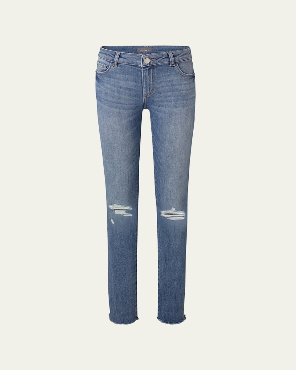 Girl's Chloe Skinny Distressed Denim Jeans, Size 7-