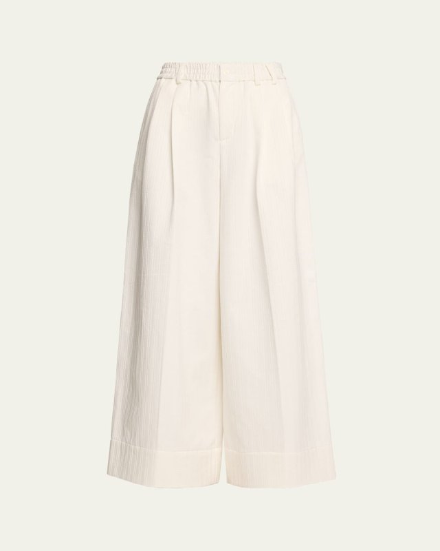 Wheatpaste Elastic Waist Wide-Leg Trousers