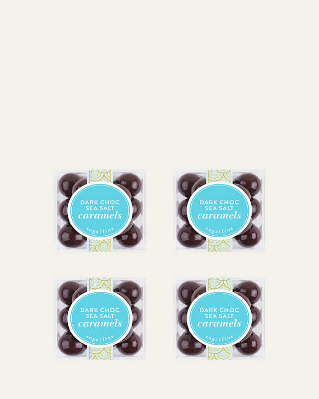 Dark Chocolate Sea Salt Caramels, Small Cube 4-Piece Kit