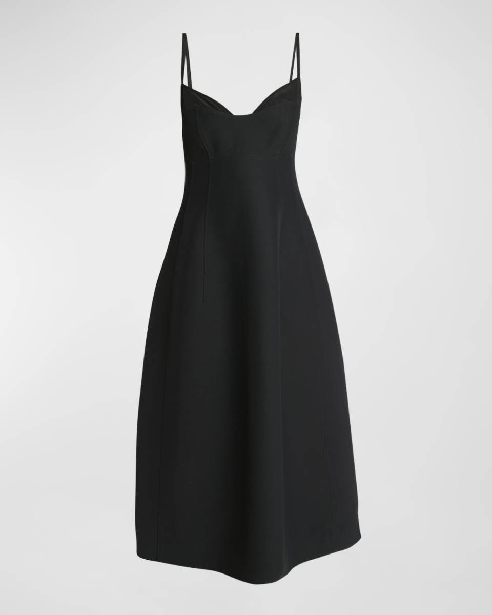Bustier Cut Sleeveless Midi Dress