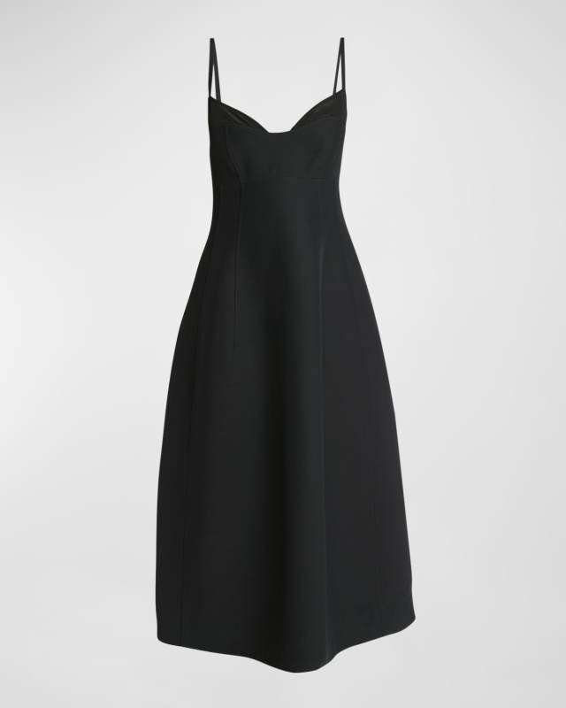 Bustier Cut Sleeveless Midi Dress