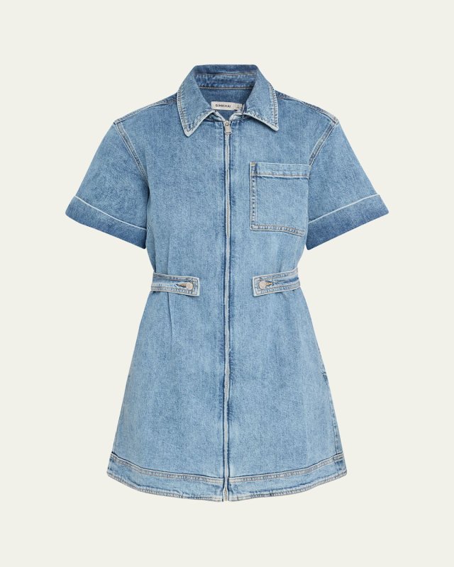 Sandler Zip-Front Denim Mini Dress