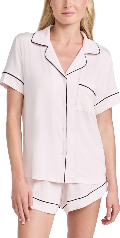 Eberjey Gisele The Relaxed Short PJ Set Sorbet/Black