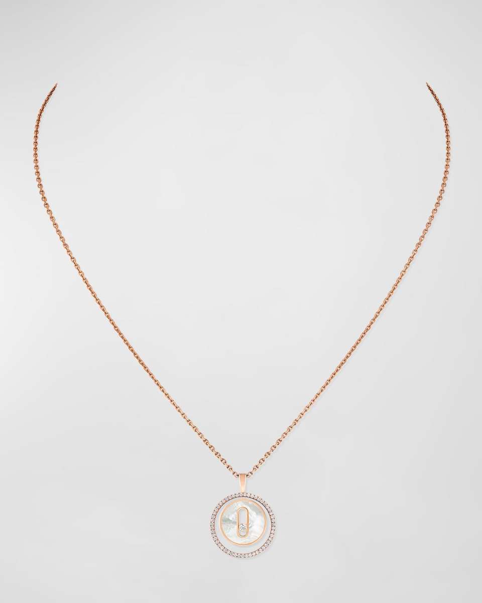 LUCKY MOVE 18K ROSE GOLD MOTHER-OF-PEARL PENDANT NECKLACE