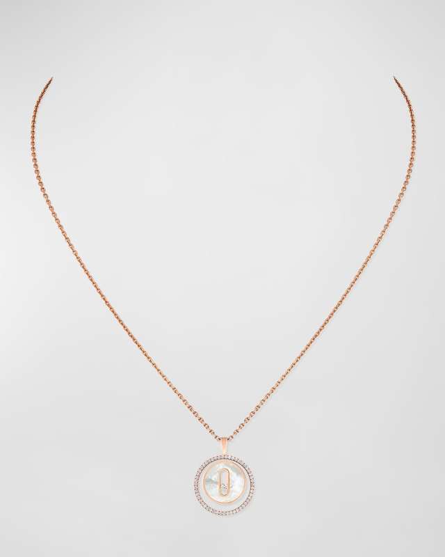 LUCKY MOVE 18K ROSE GOLD MOTHER-OF-PEARL PENDANT NECKLACE