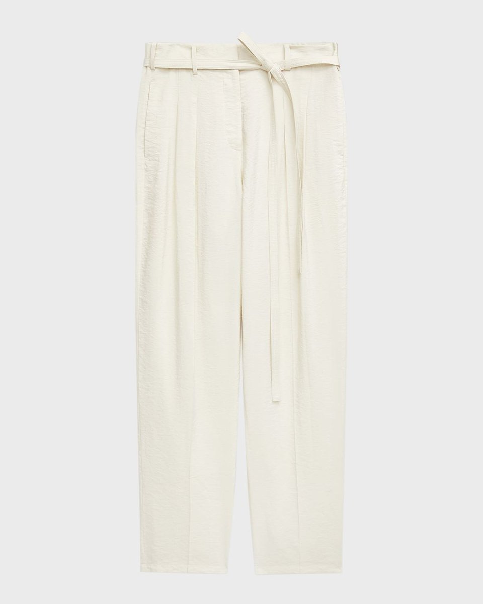 Tarn Pleated Wide-Leg Textured Twill Pants