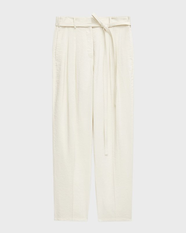 Tarn Pleated Wide-Leg Textured Twill Pants