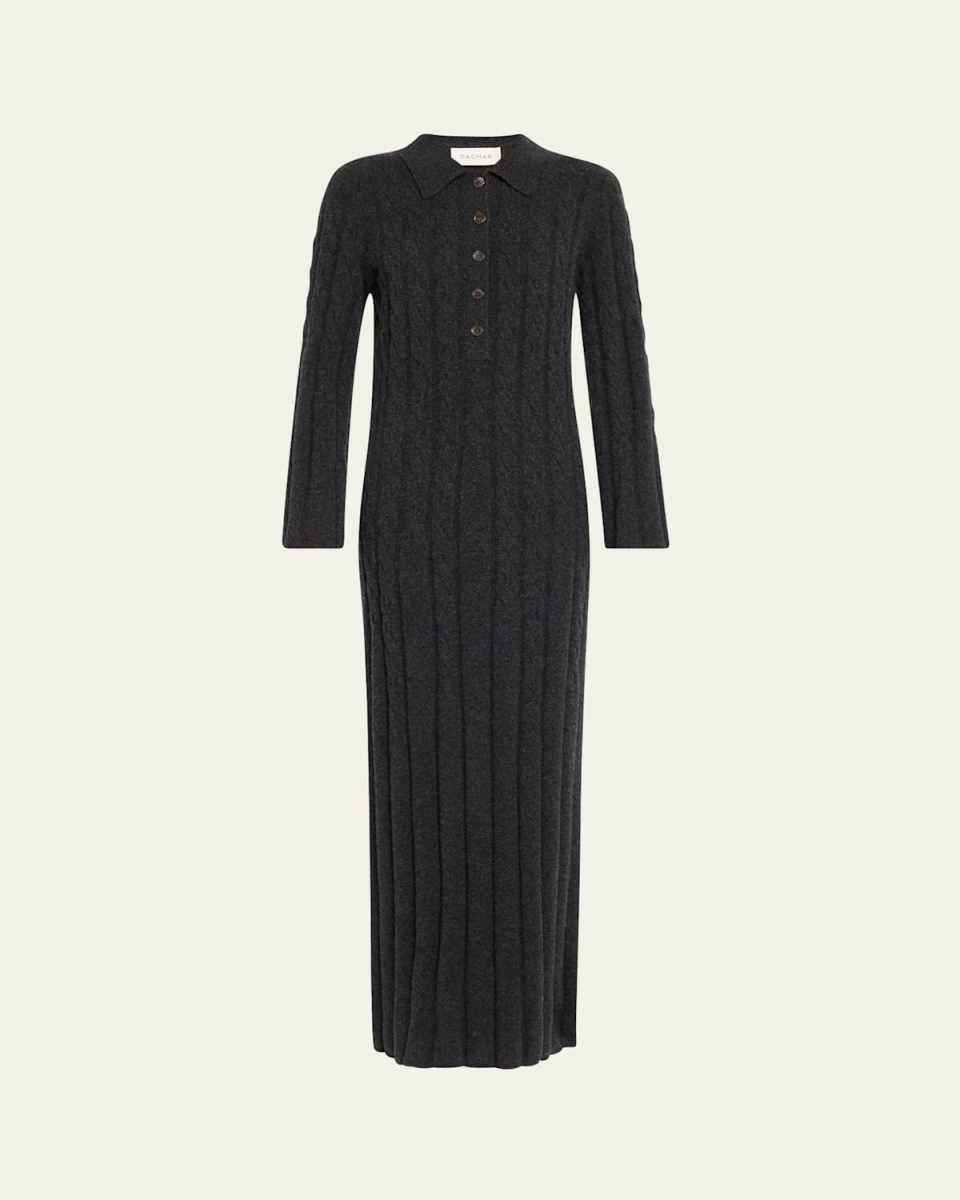 Faded Cable-Knit Sweater Dress