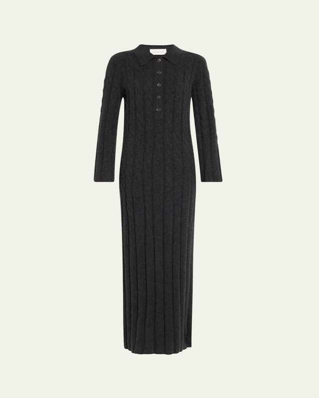 Faded Cable-Knit Sweater Dress
