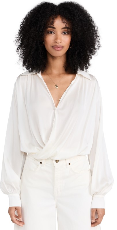 Kiki De Montparnasse Crossover Thong Bodysuit Ivory