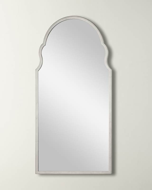 Hand-Welded Tall Round Iron Mirror 48"