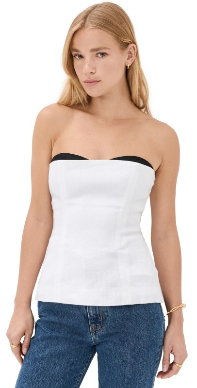 Reformation Ayda Linen Top Black