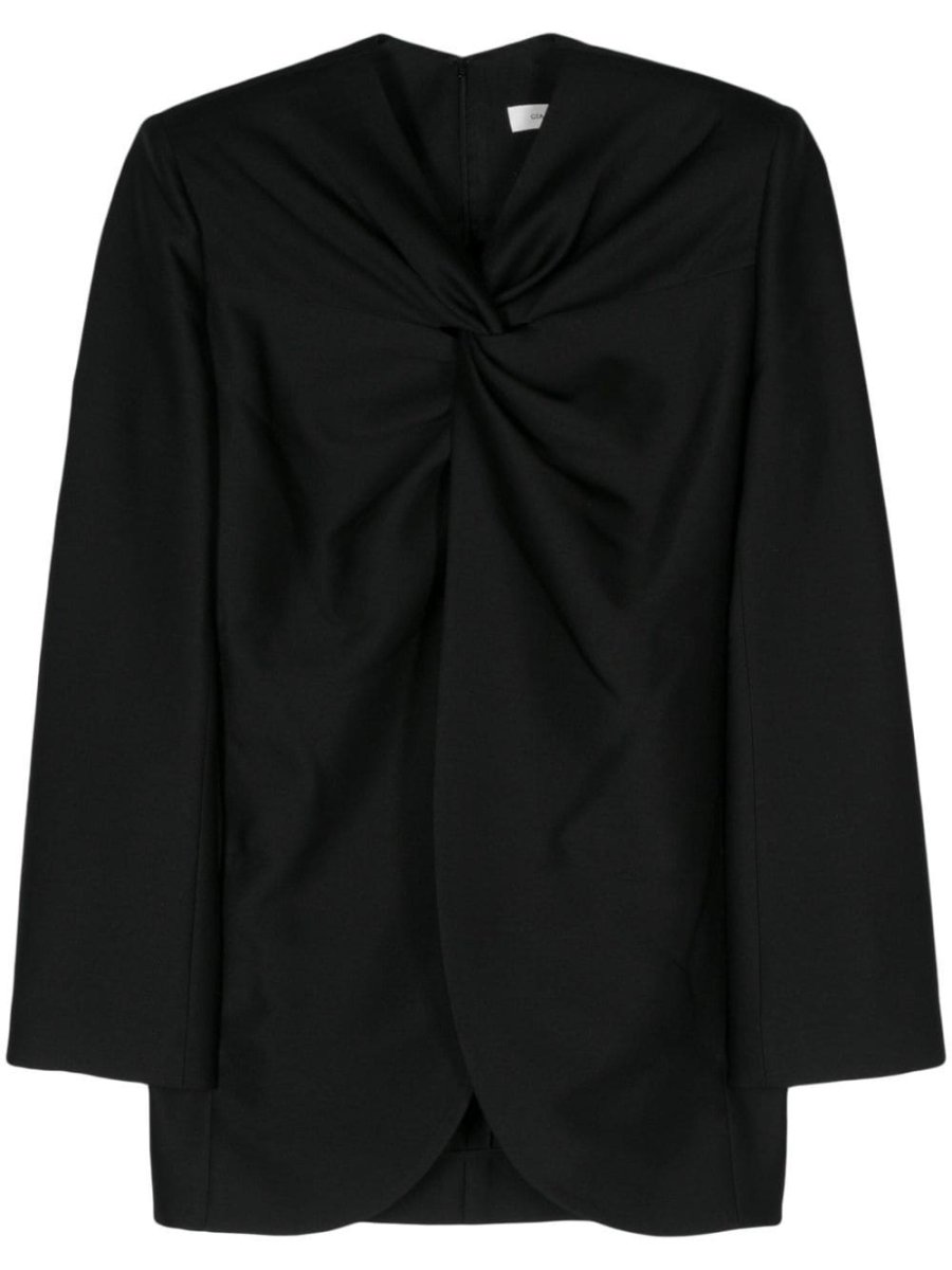 knot-detail twill blouse