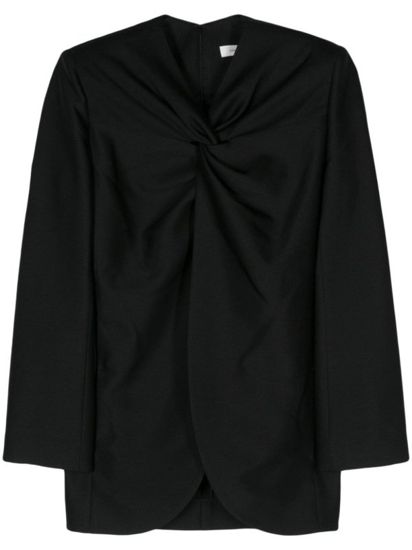 knot-detail twill blouse
