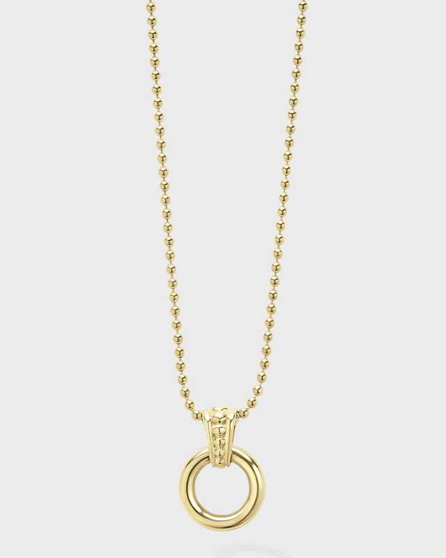 18K Gold 9mm Circle Pendant Necklace