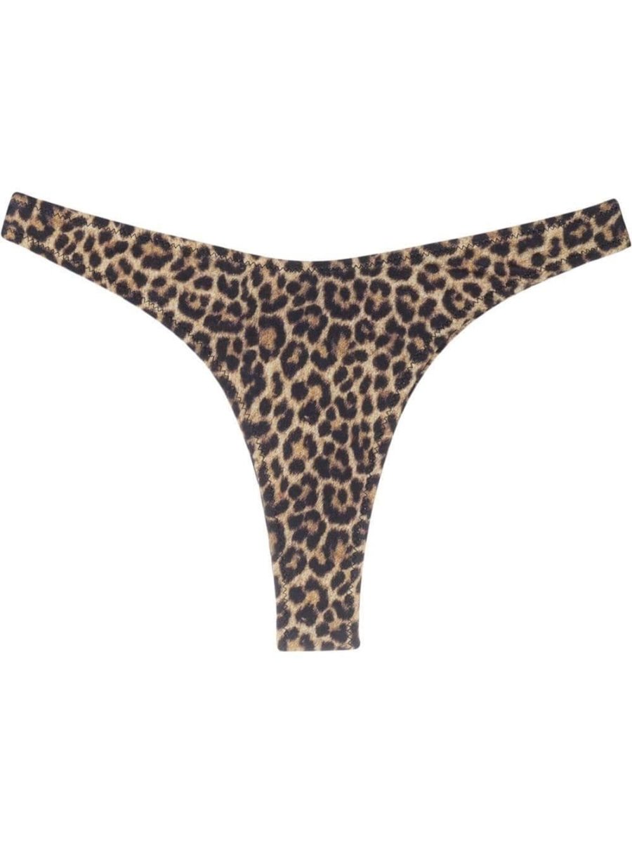 leopard-print high-cut bikini bottoms