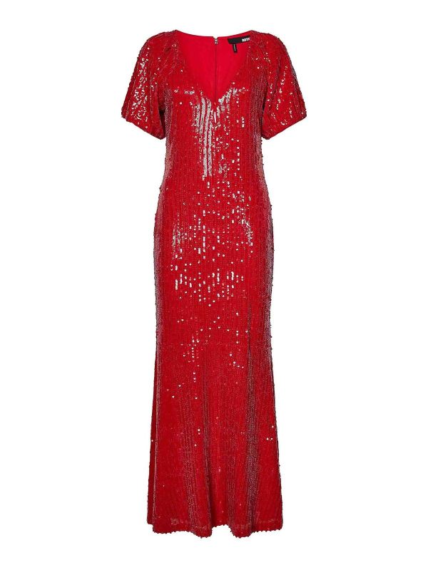 Rotate Birger Christensen Maxi Robe - Rouge