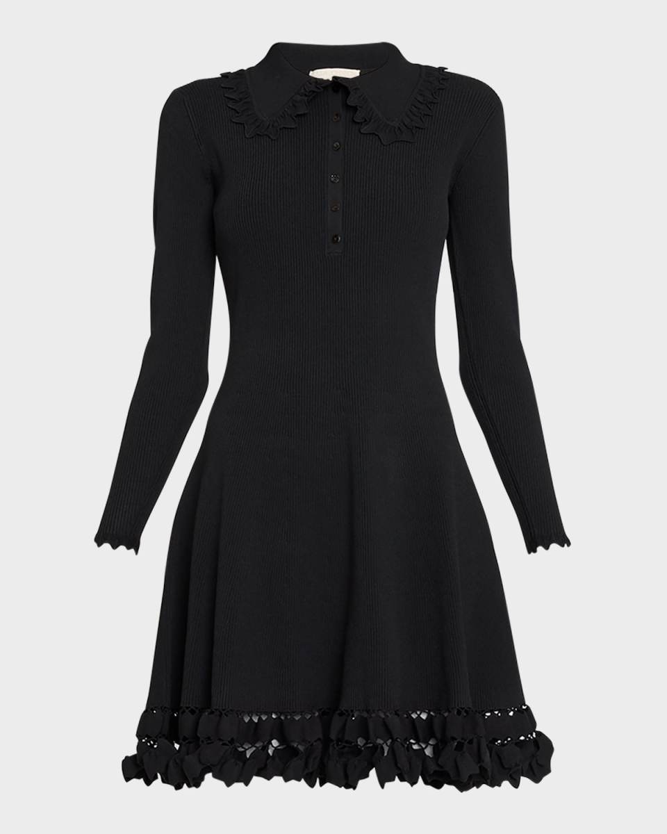 Cybil Embellished-Hem Knit Mini Dress