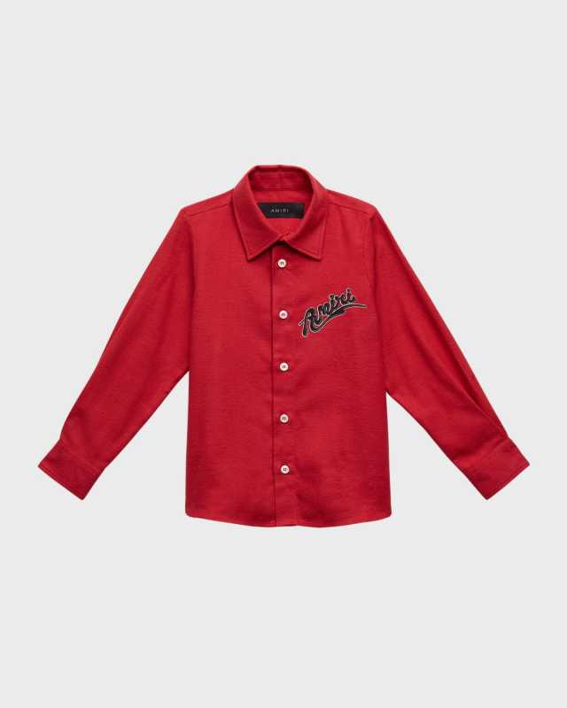 Boy's Logo Script Flannel Shirt, Size 4-