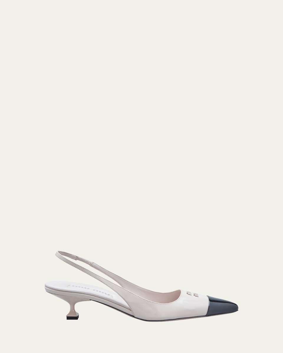 Patent Cap-Toe Slingback Pumps