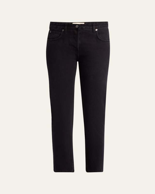 Riaco Mid-Rise Straight-Leg Ankle Jeans