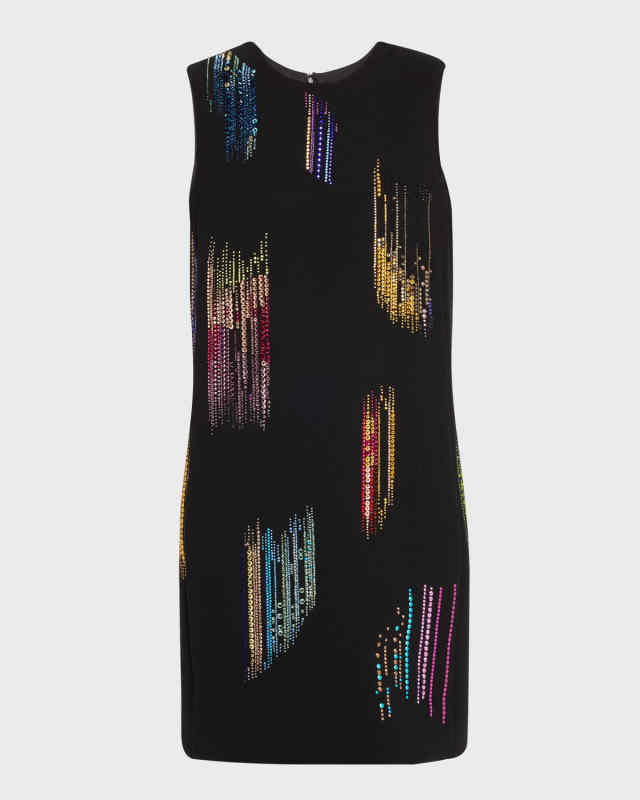 FWB Shift Dress with Multicolor Crystal Detai