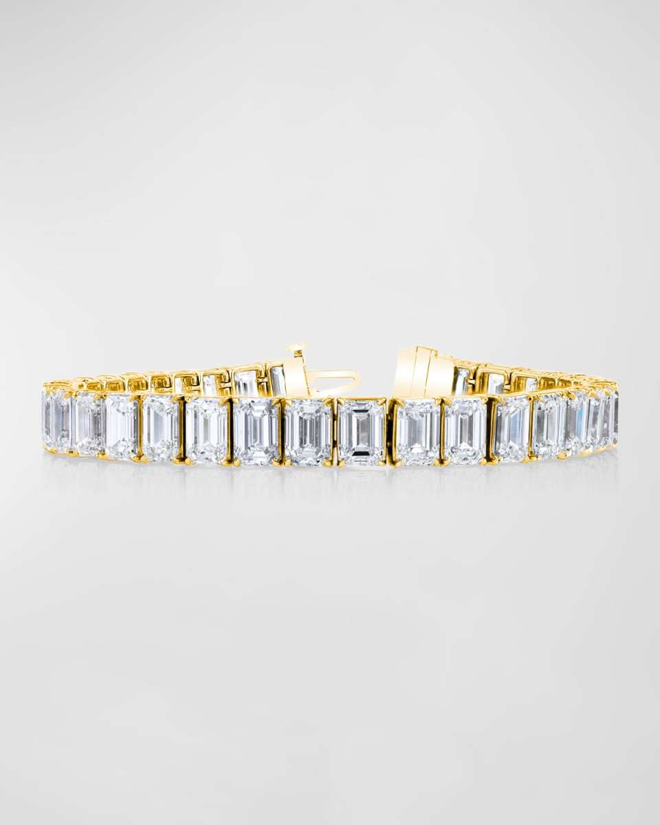 18K Gold North-South Prong-Set Diamond Tennis Bracelet, 7.90tcw, 7"L