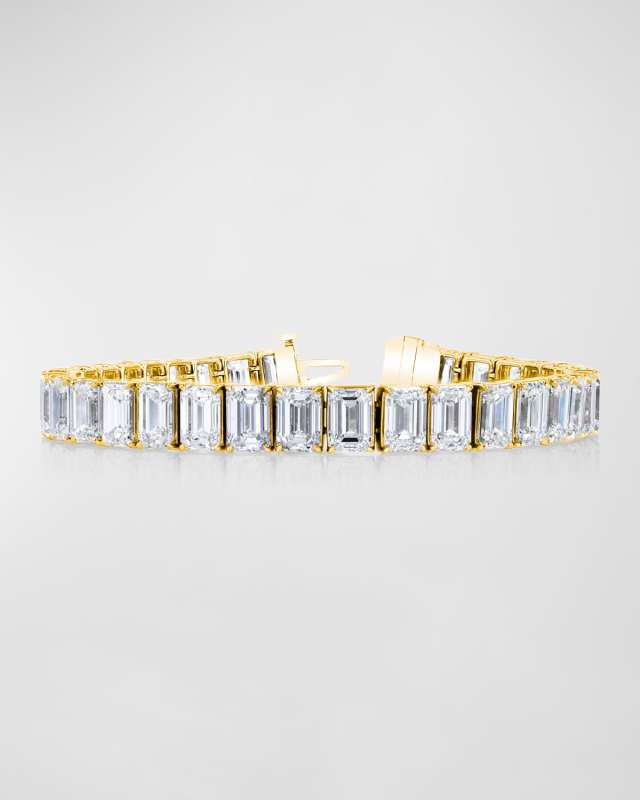 18K Gold North-South Prong-Set Diamond Tennis Bracelet, 7.90tcw, 7"L