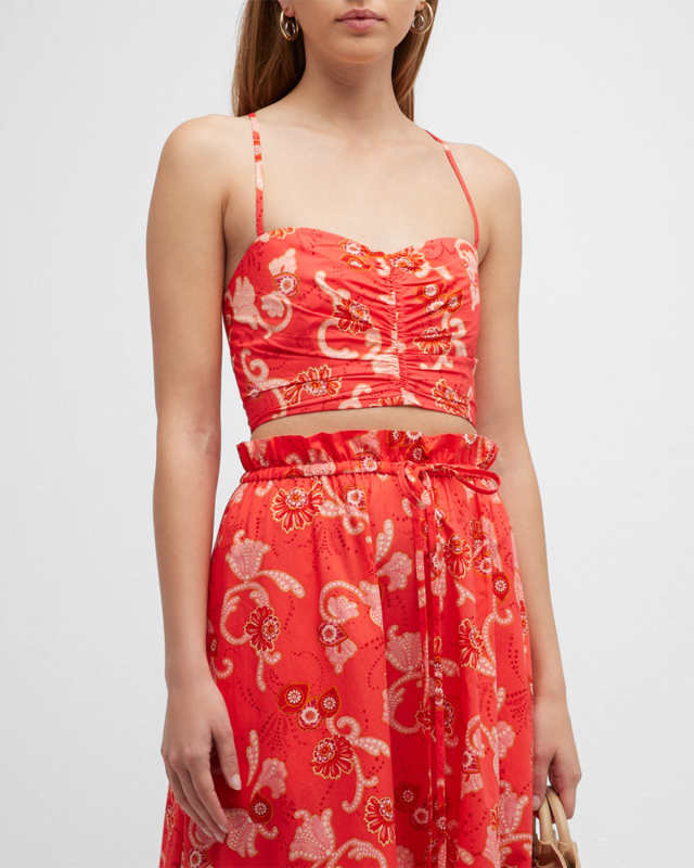 Arit Floral Ruched Crop Top