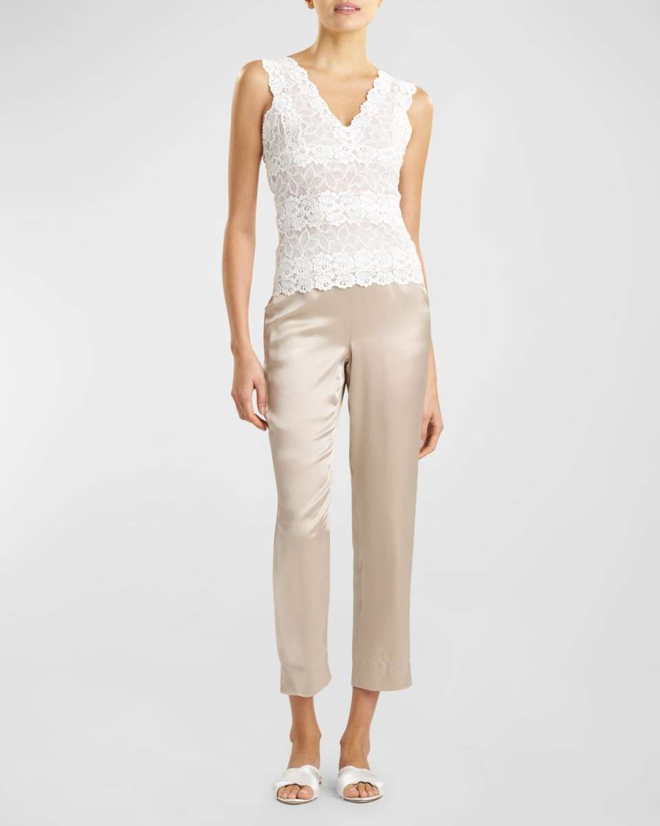 V-Neck Floral Lace Tank