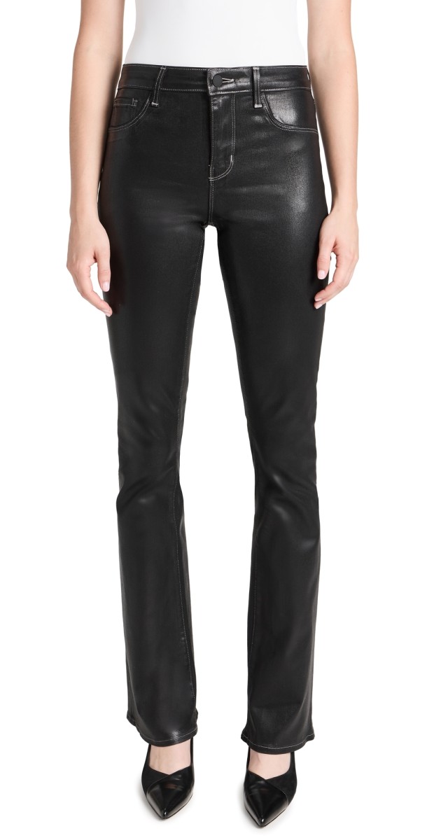 L'AGENCE Selma High Rise Sleek Baby Boot Jeans Noir/Natural Con Coat