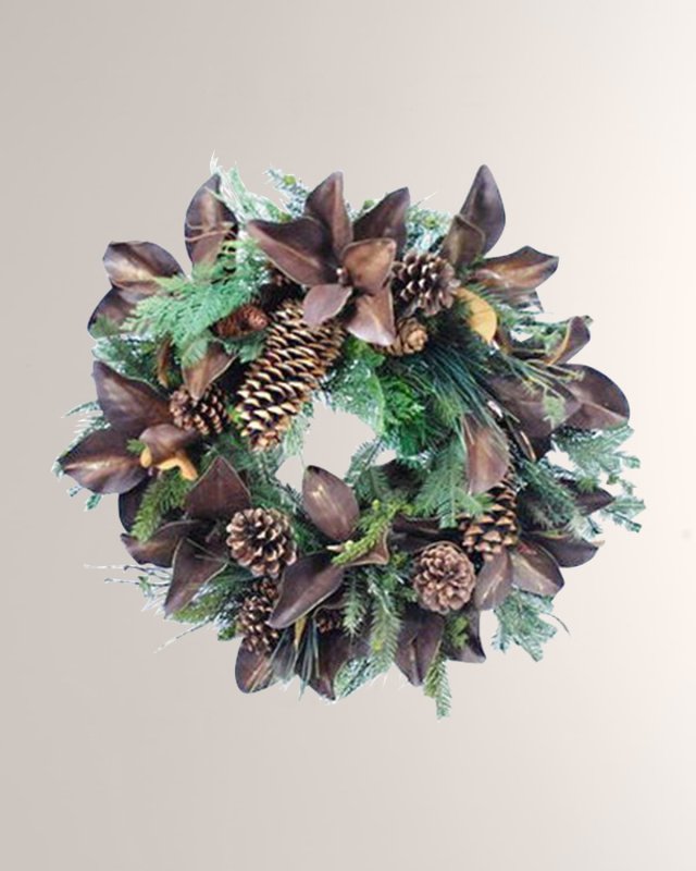 Autumn Magnolia Leaf Wreath