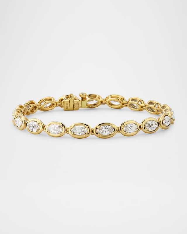18K Yellow Gold Oval Diamond Bracelet