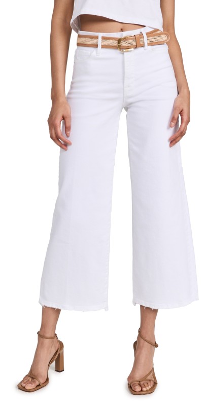 Good American Good Waist Palazzo Crop Jeans White001