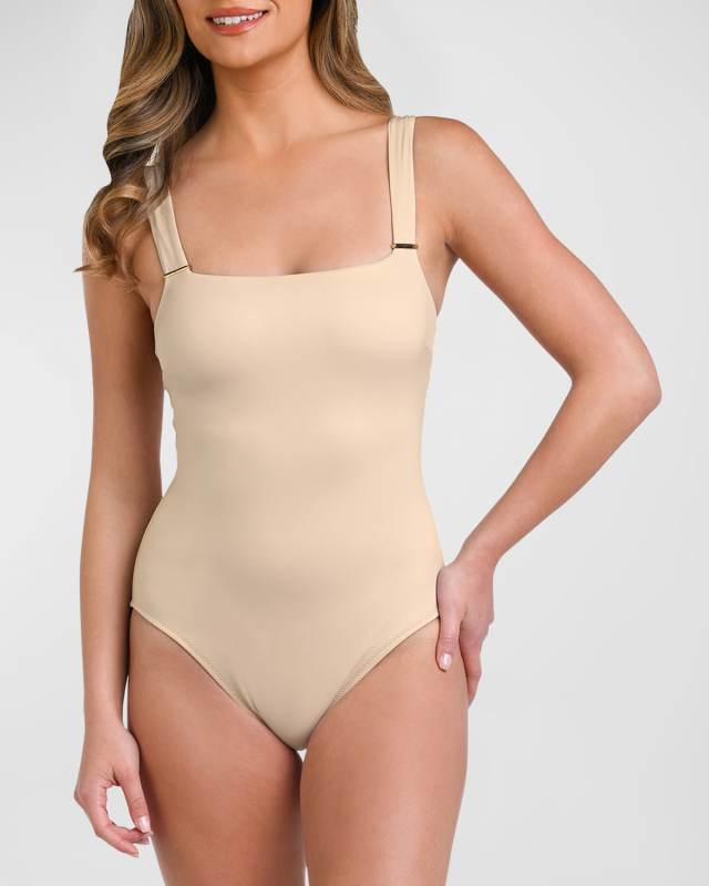 Luxe Square-Neck One-Piece Swimsuit