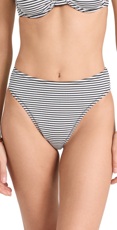 Solid & Striped Solid & Striped x Sofia Richie Grainge The Miranda Bikini Bottoms Stripe Seersucker