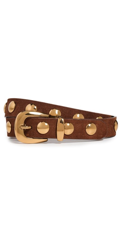 Madewell Essentials Western Studded Belt Soft Mahogany