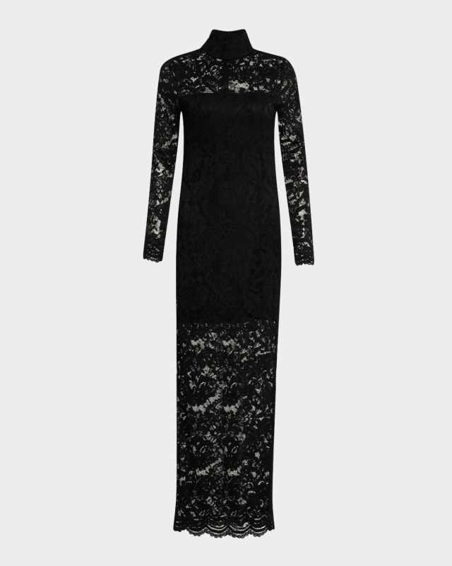 Choi Lace Turtleneck Maxi Dress