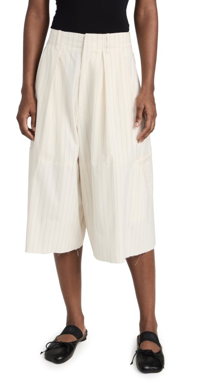 MM6 Maison Margiela Pinstripe Shorts Off White/Black