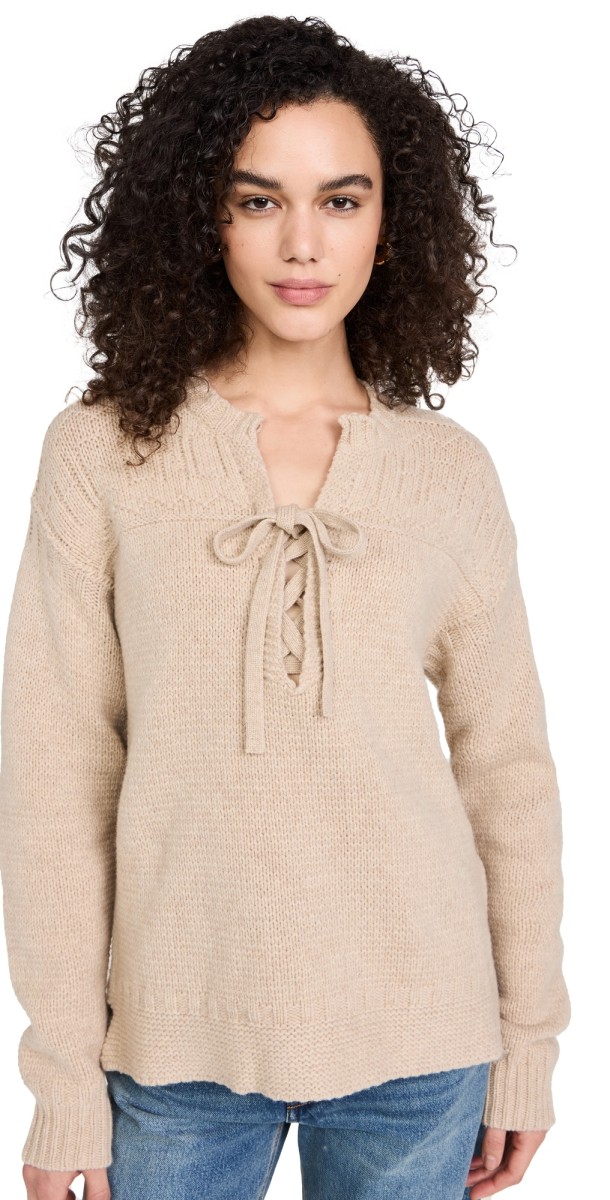 Lingua Franca The End Guernsey Pullover Linen