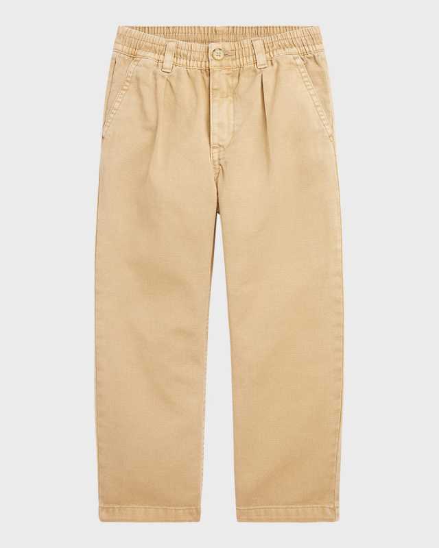 Boy's Easy Pleated Twill Pants, Size 2-7