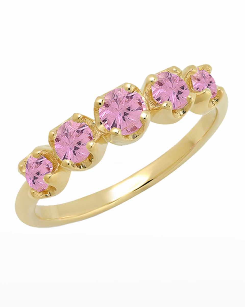 Graduated Stone Ring in Pink Sapphires, Size