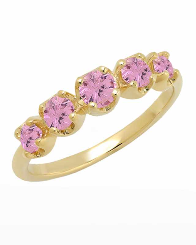 Graduated Stone Ring in Pink Sapphires, Size