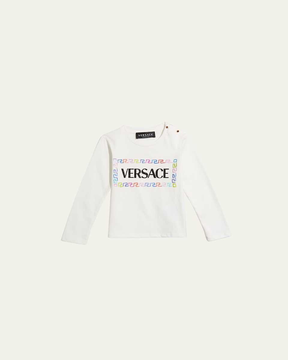Kid's Logo Rainbow Greca-Print T-Shirt, Size 3M-36