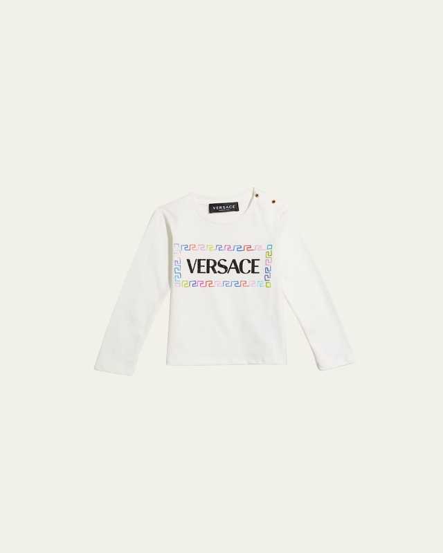 Kid's Logo Rainbow Greca-Print T-Shirt, Size 3M-36