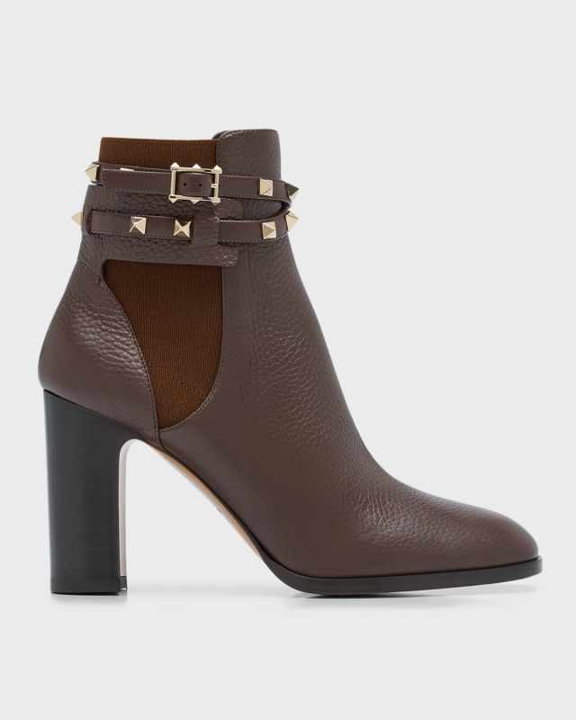 Rockstud Buckle-Wrap Ankle Booties