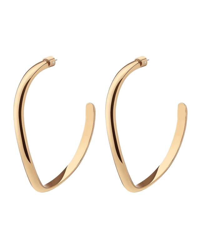 Medium Calypso Curve Hoop Earrings, Gold
